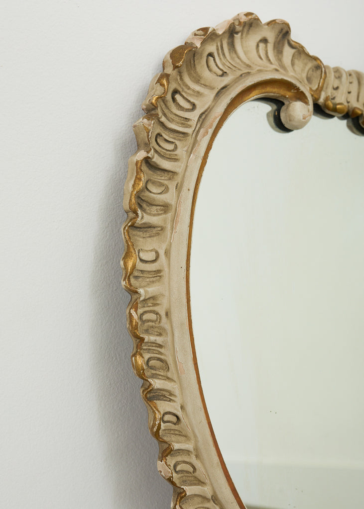 Pair of Midcentury Venetian Style Lacquered Cartouche Mirrors