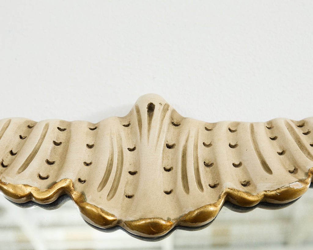 Pair of Midcentury Venetian Style Lacquered Cartouche Mirrors