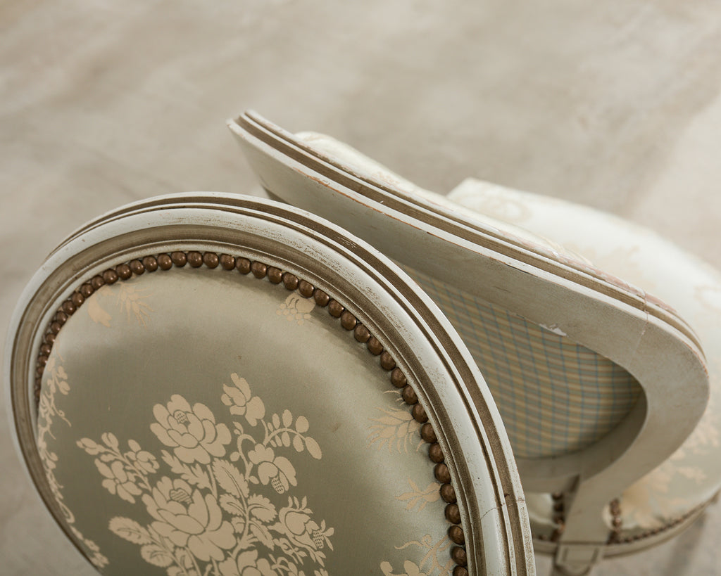 Set of Six French Louis XVI Style Painted Dining Chairs