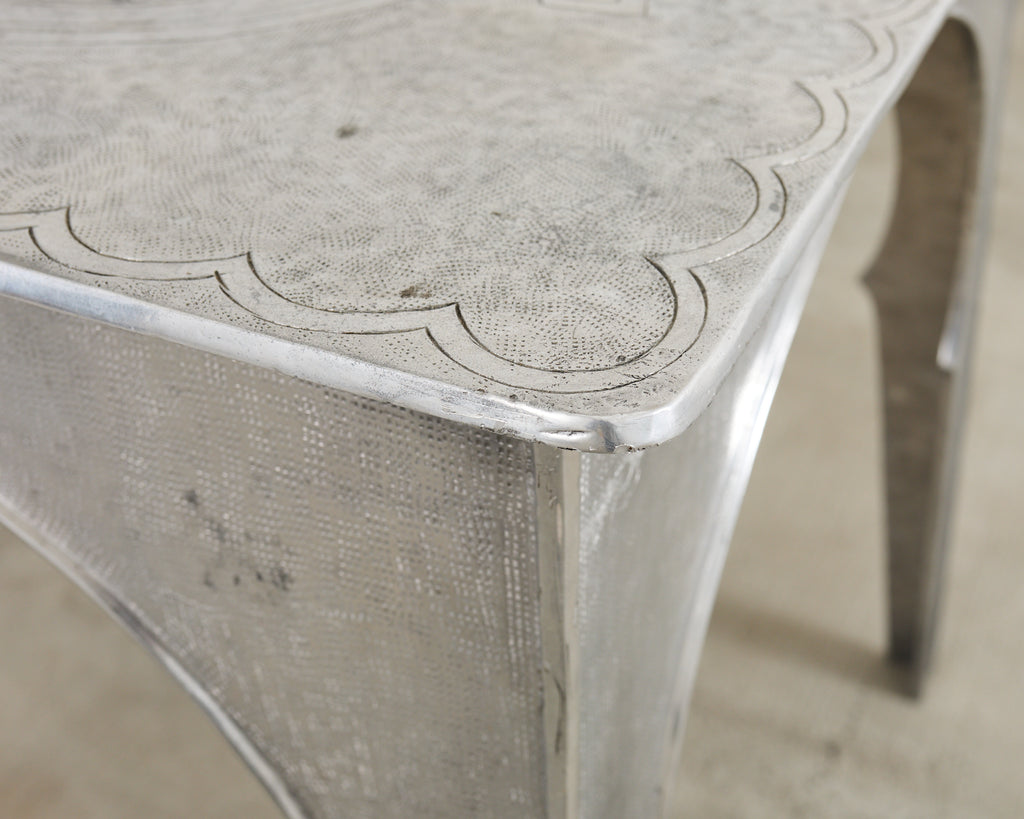 Moorish Middle Eastern Metal Etched Moroccan Center Table