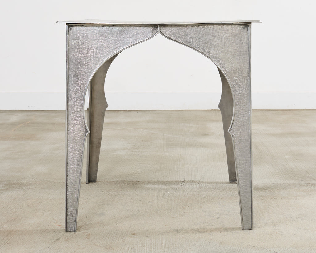 Moorish Middle Eastern Metal Etched Moroccan Center Table