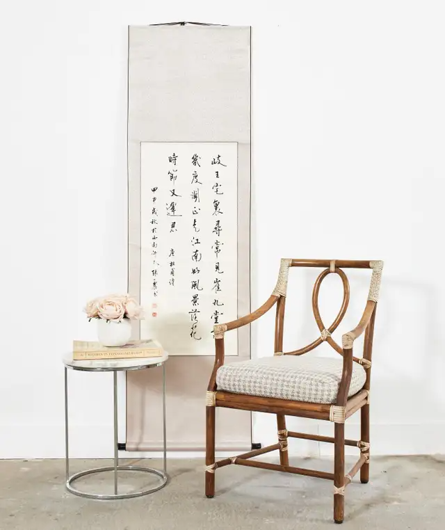 Chinese Hanging Scroll Pair of Poetic Couplets Signed