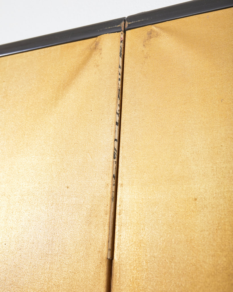 Japanese Style Showa Six Panel Screen Chinese Gilt Mountain Landscape