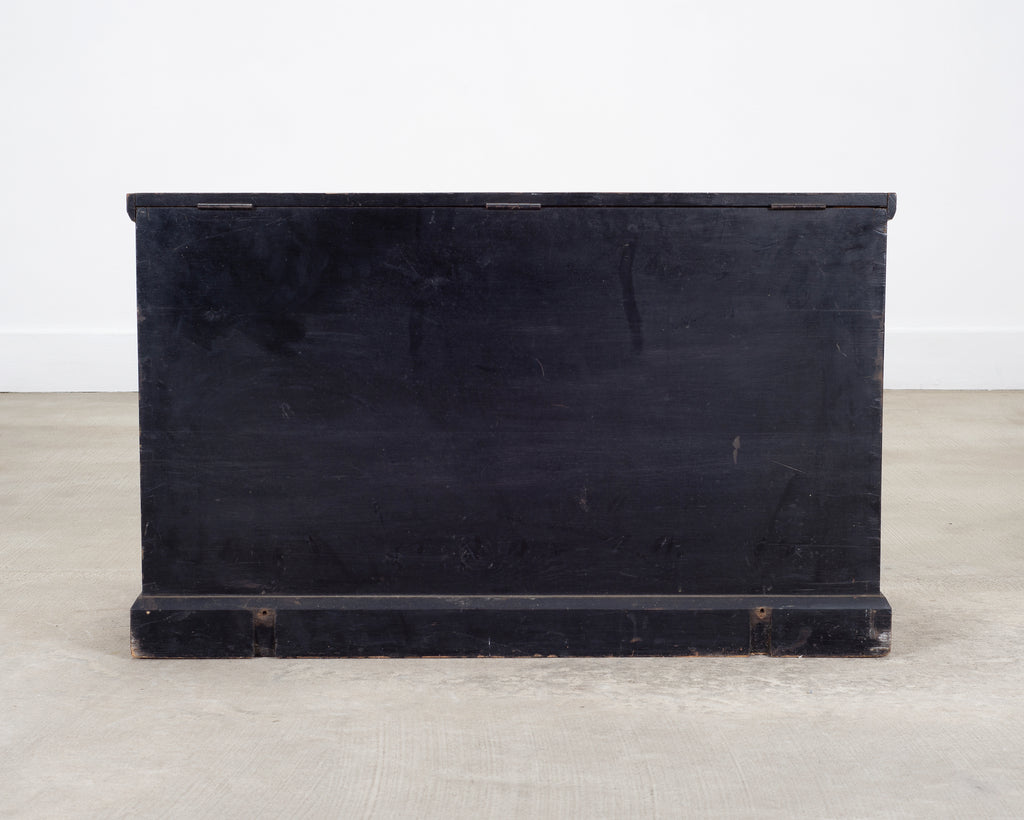 19th C. English Georgian Painted Pine Blanket Chest Manor Façade