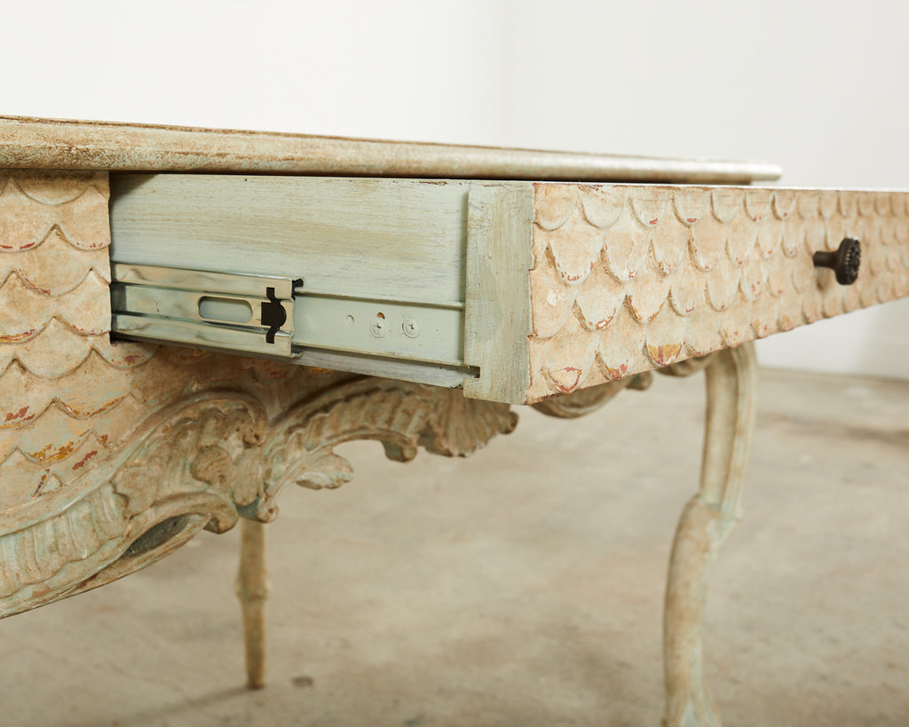 Hendrix Allardyce Rococo Style Lacquered Library Table Desk