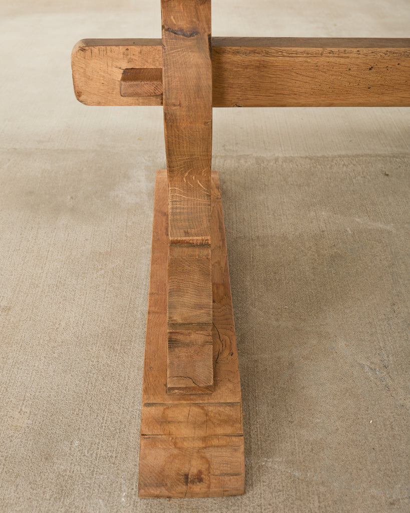 Country French Bleached Oak Farmhouse Dining Table 6.5 Ft