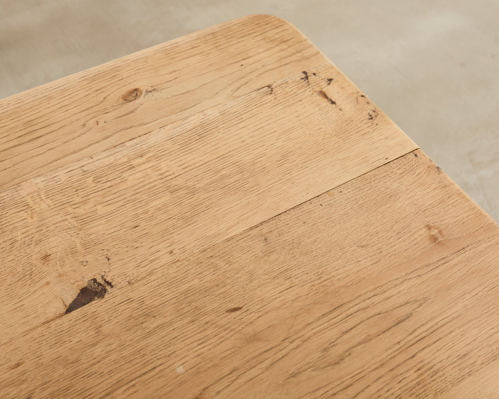 Country French Bleached Oak Farmhouse Dining Table 6.5 Ft