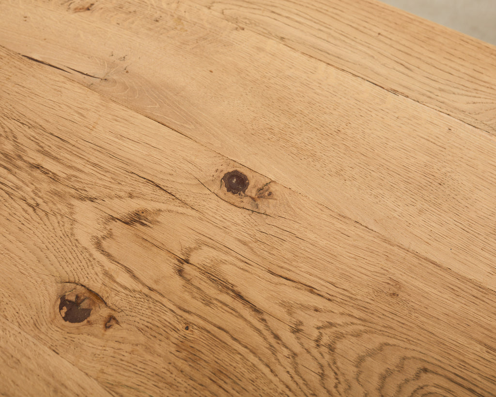 Country French Bleached Oak Farmhouse Dining Table 6.5 Ft