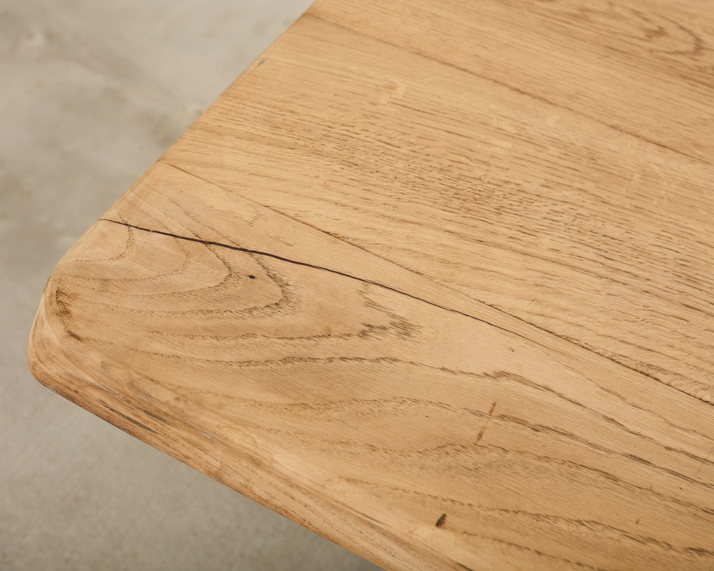 Country French Bleached Oak Farmhouse Dining Table 6.5 Ft