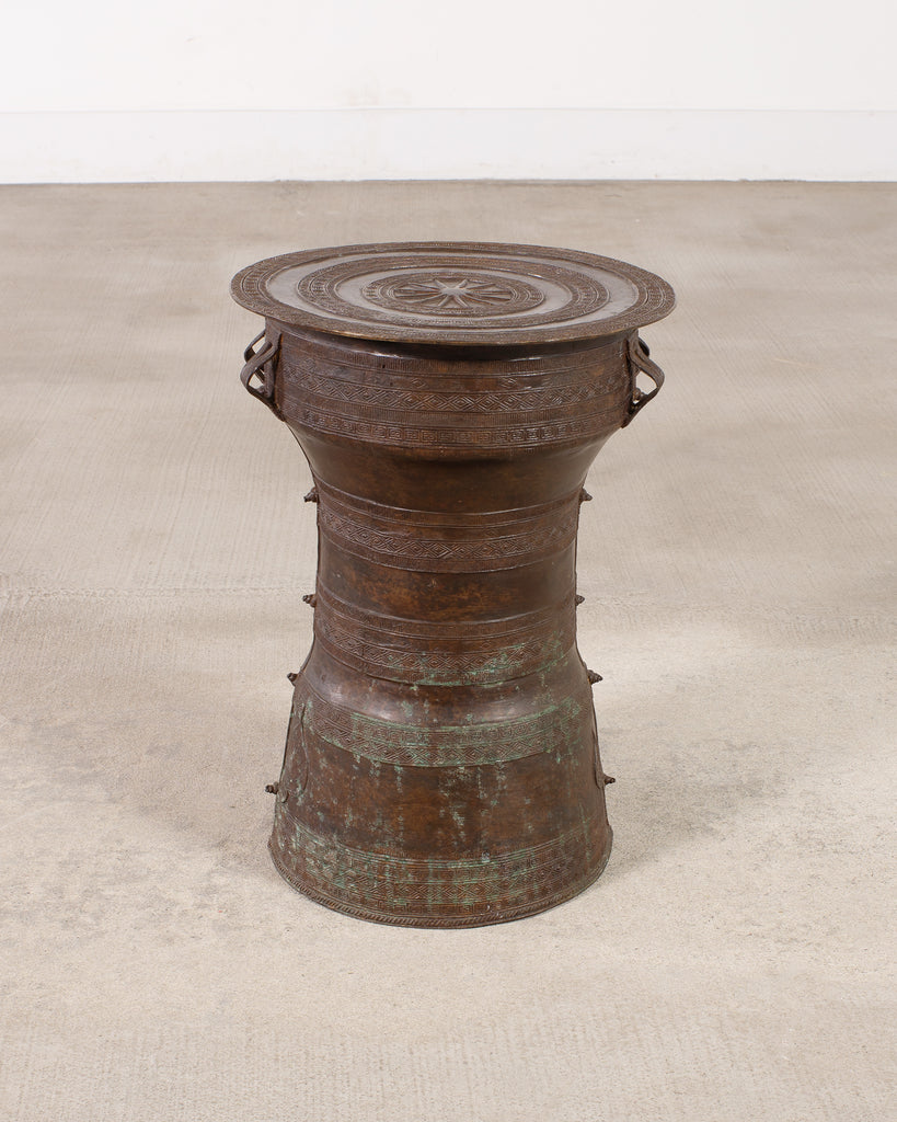 Southeast Asian Patinated Bronze Rain Drum or Drinks Table