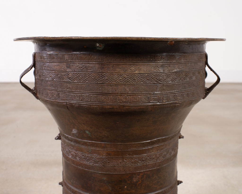Southeast Asian Patinated Bronze Rain Drum or Drinks Table