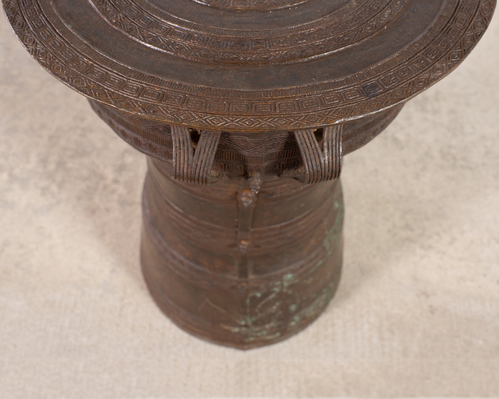 Southeast Asian Patinated Bronze Rain Drum or Drinks Table