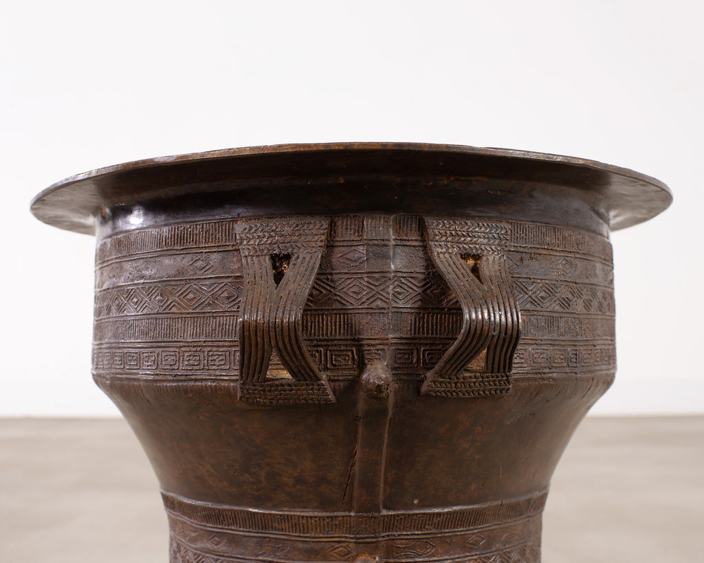 Southeast Asian Patinated Bronze Rain Drum or Drinks Table