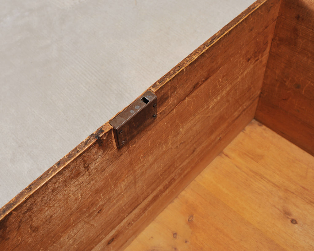 19th C. English Painted Pine Chest with Georgian Manor Façade