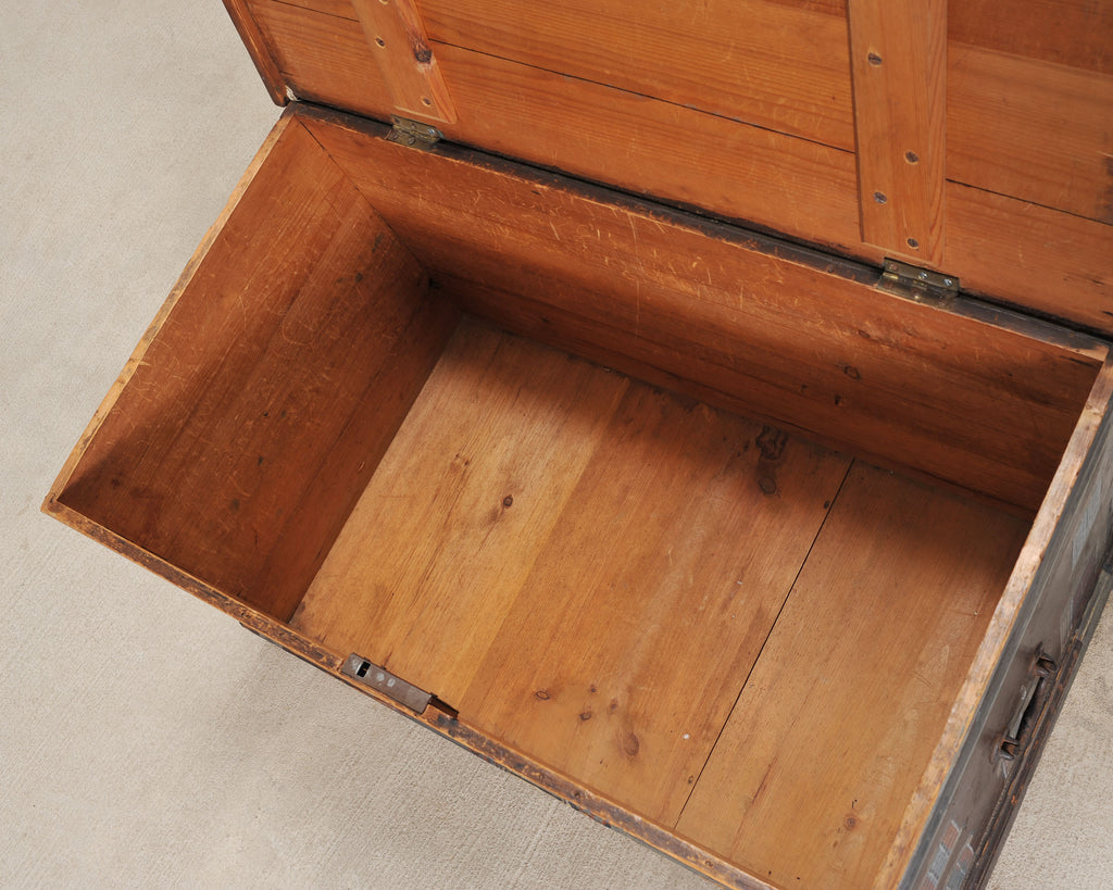 19th C. English Painted Pine Chest with Georgian Manor Façade