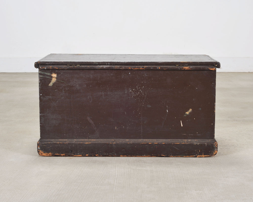 19th C. English Painted Pine Chest with Georgian Manor Façade