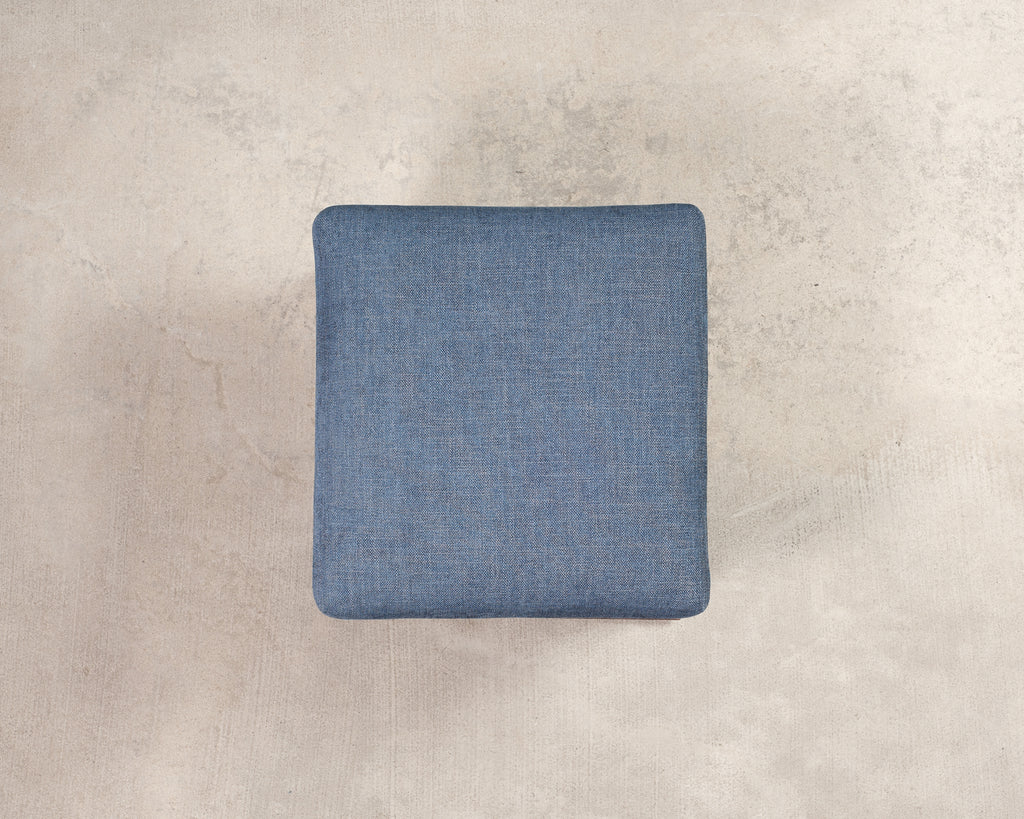 Ralph Lauren 'Florence' Storage Ottoman in Damask Blue Linen
