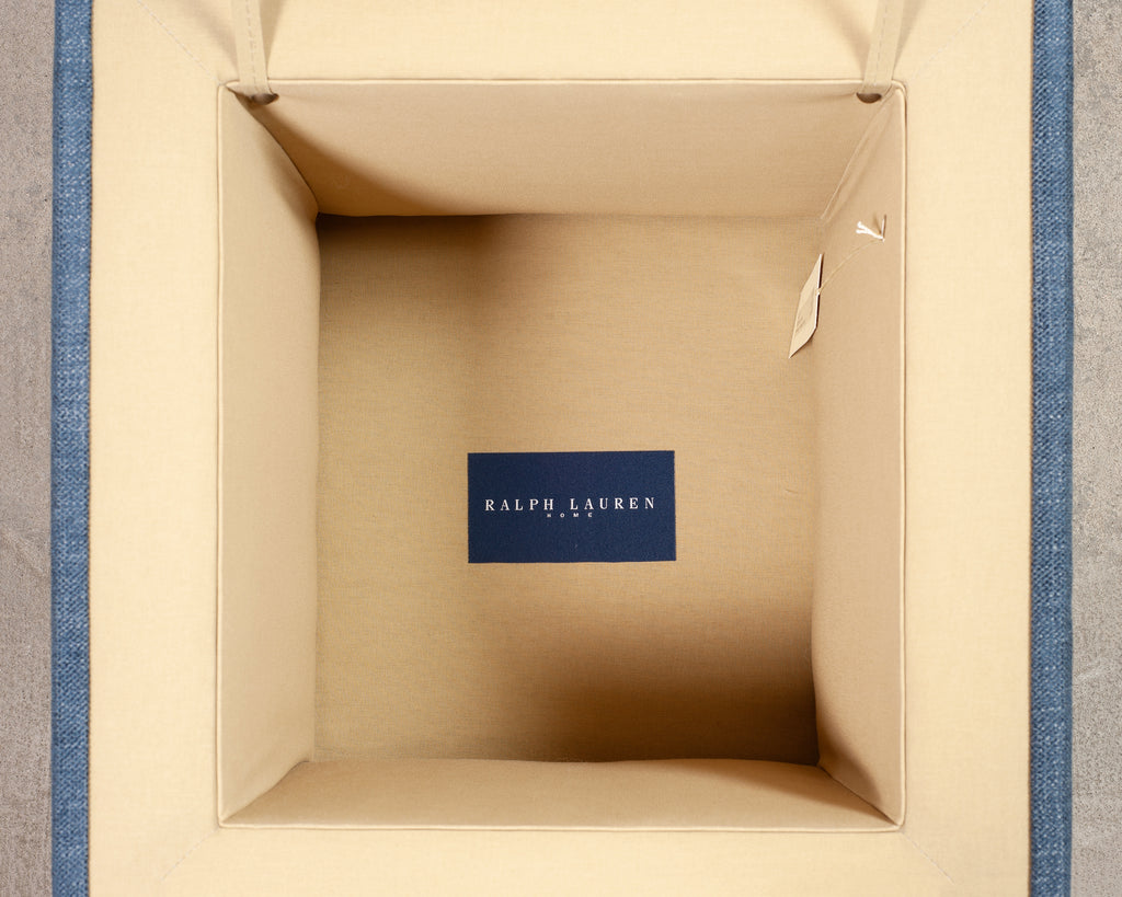 Ralph Lauren 'Florence' Storage Ottoman in Damask Blue Linen