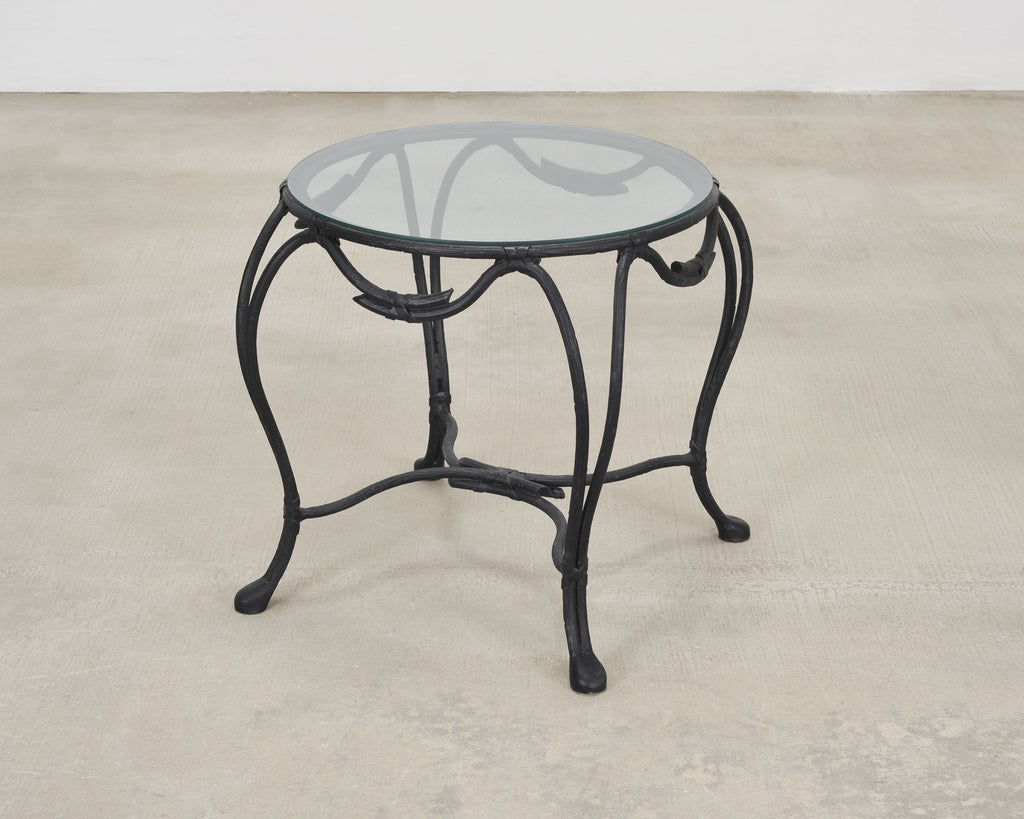 Rose Tarlow Style Twig Iron Faux Bois Garden Drinks Table