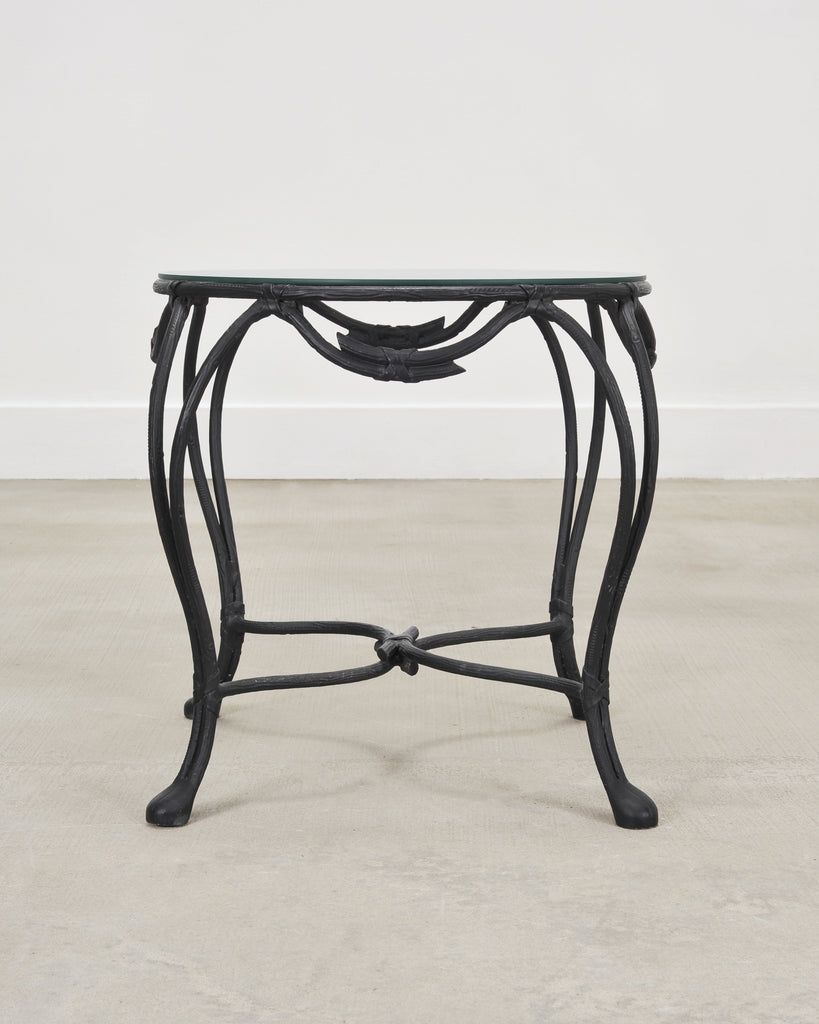 Rose Tarlow Style Twig Iron Faux Bois Garden Drinks Table