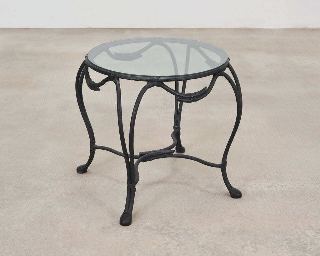 Rose Tarlow Style Twig Iron Faux Bois Garden Drinks Table