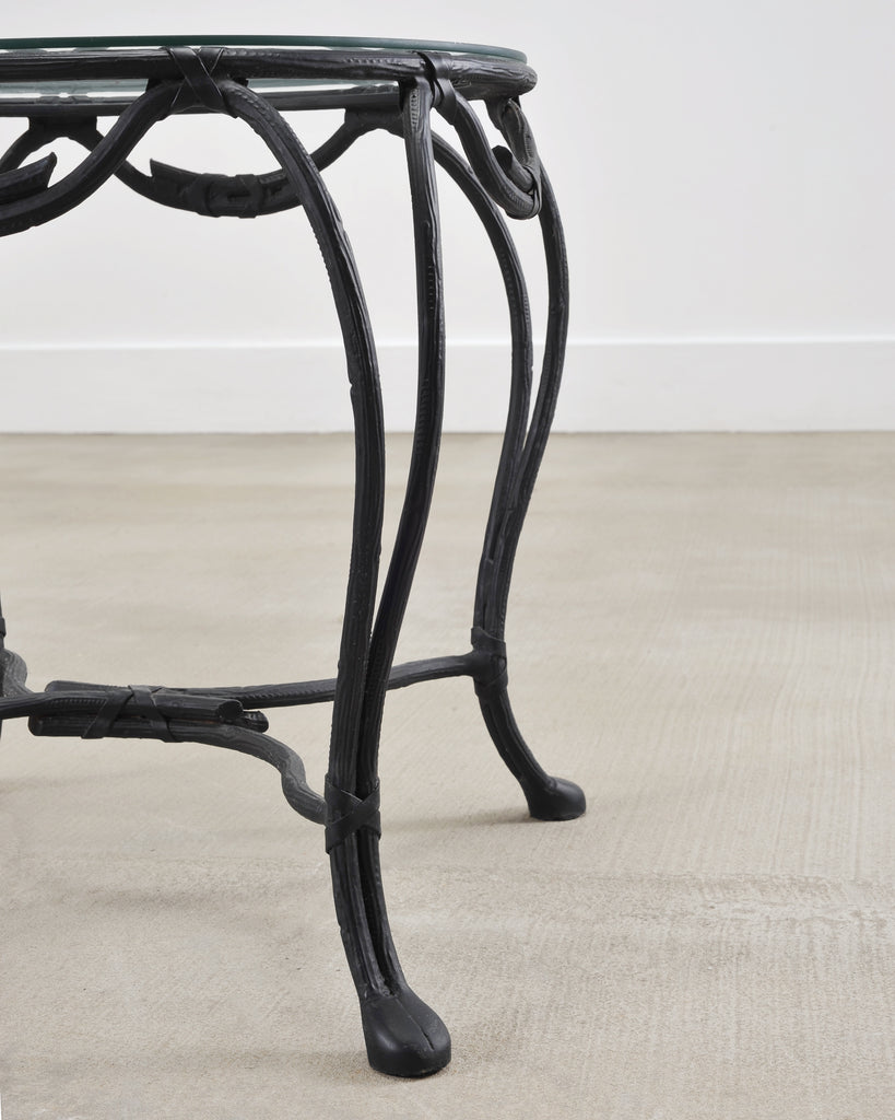 Rose Tarlow Style Twig Iron Faux Bois Garden Drinks Table
