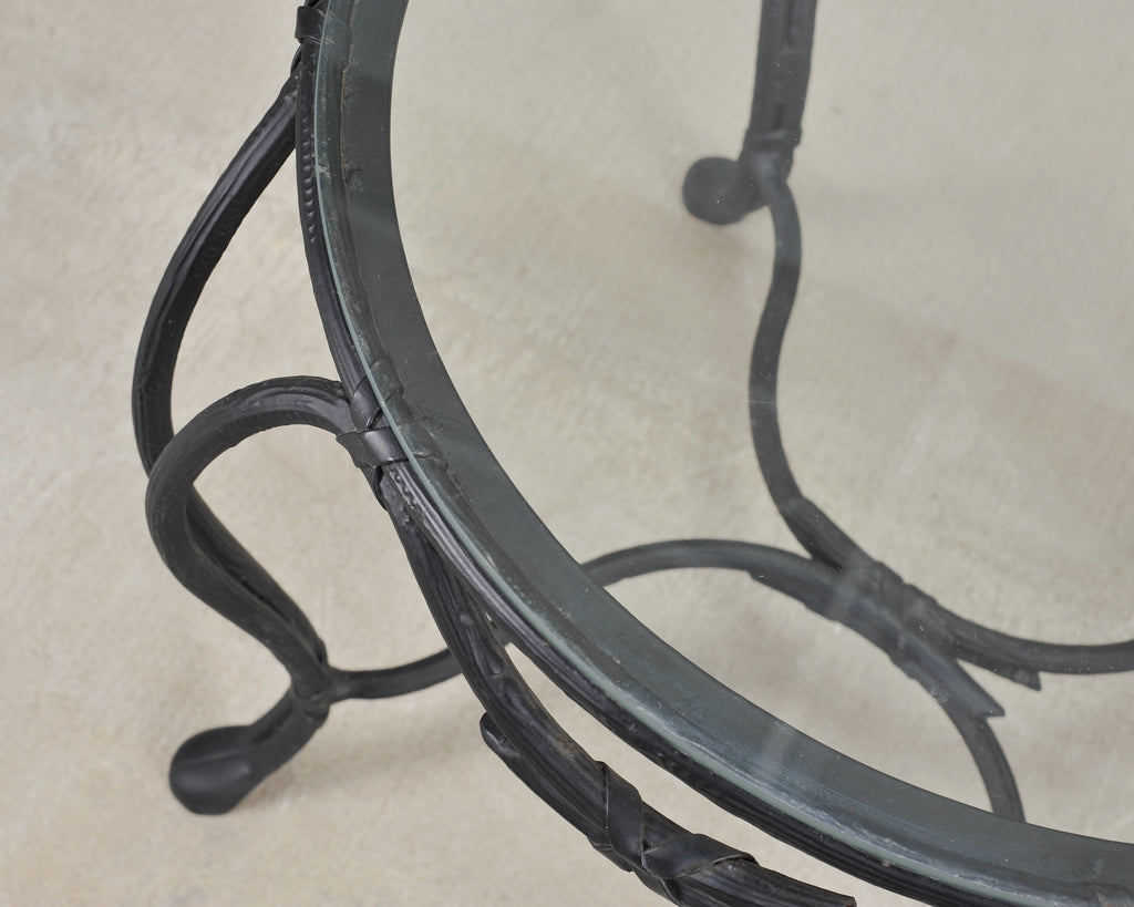 Rose Tarlow Style Twig Iron Faux Bois Garden Drinks Table