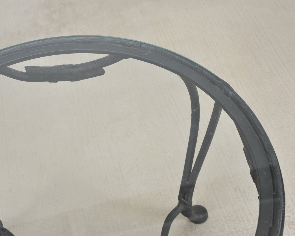 Rose Tarlow Style Twig Iron Faux Bois Garden Drinks Table