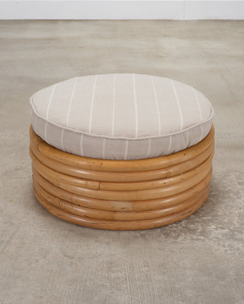 Mid-Century 7 Strand Paul Frankl Style Stacked Rattan Ottoman
