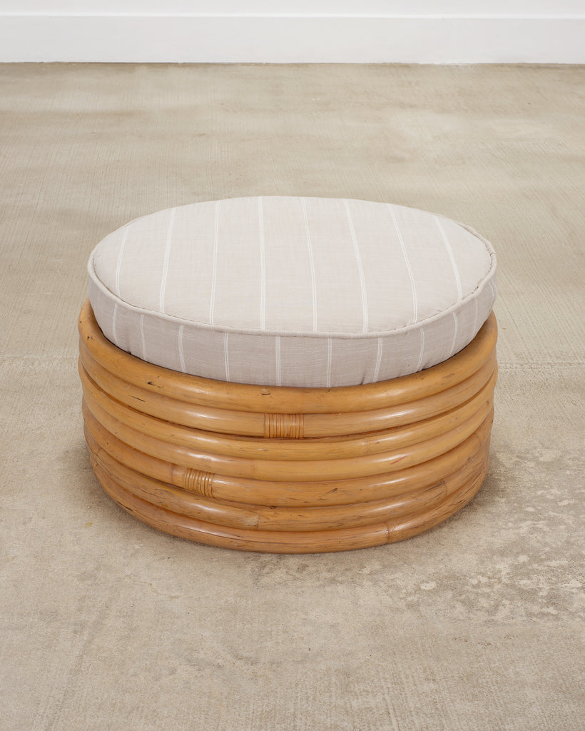 Mid-Century 7 Strand Paul Frankl Style Stacked Rattan Ottoman