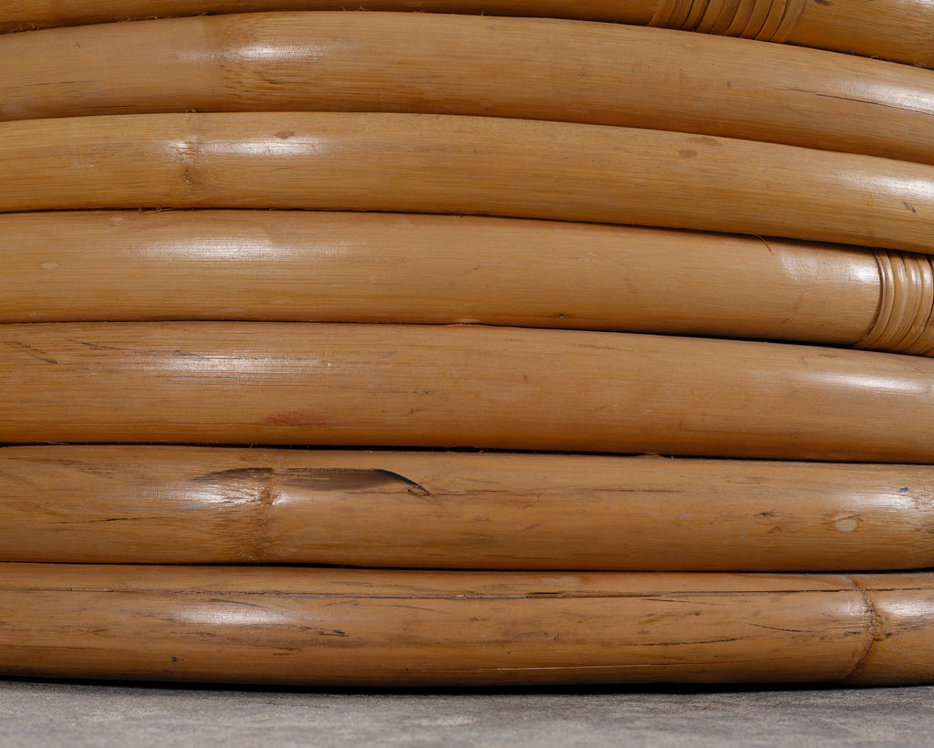 Mid-Century 7 Strand Paul Frankl Style Stacked Rattan Ottoman
