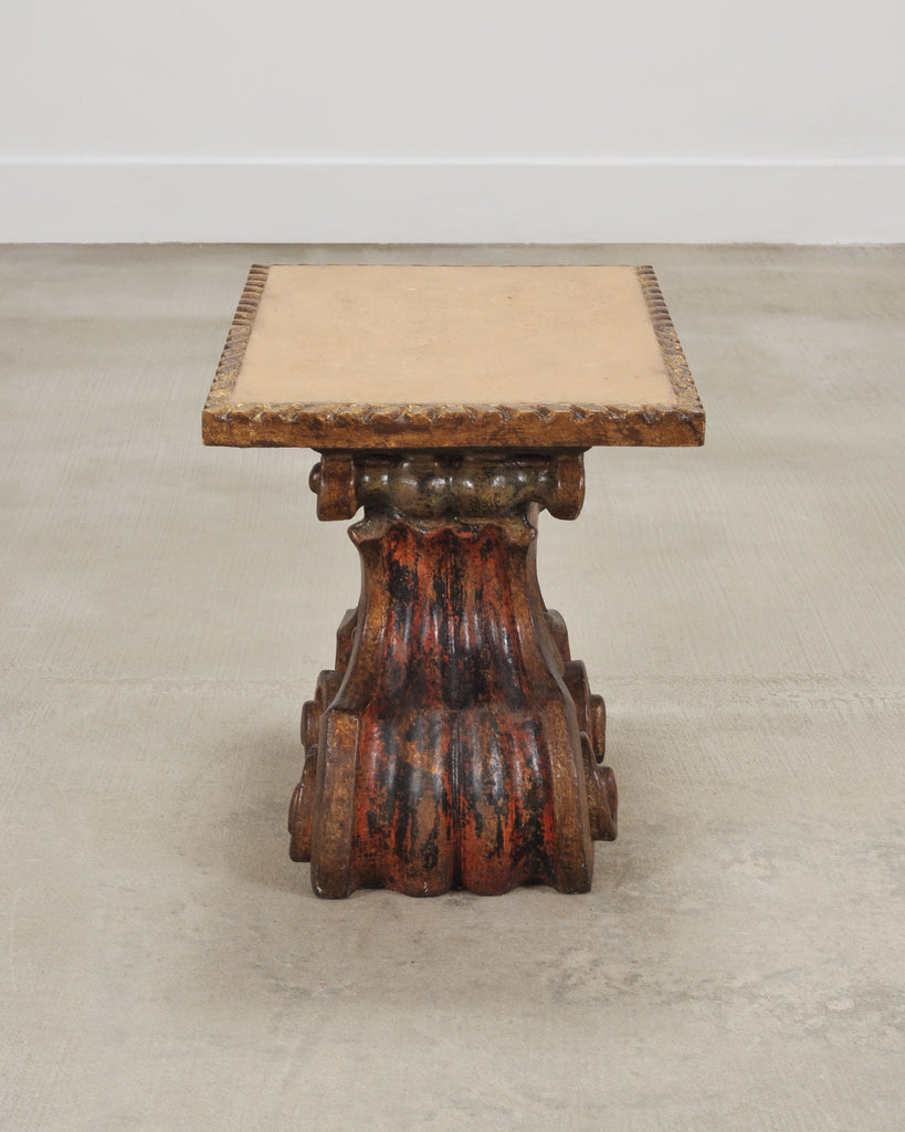 Italian Baroque Carved Gilt Fragment Pedestal Drink Table