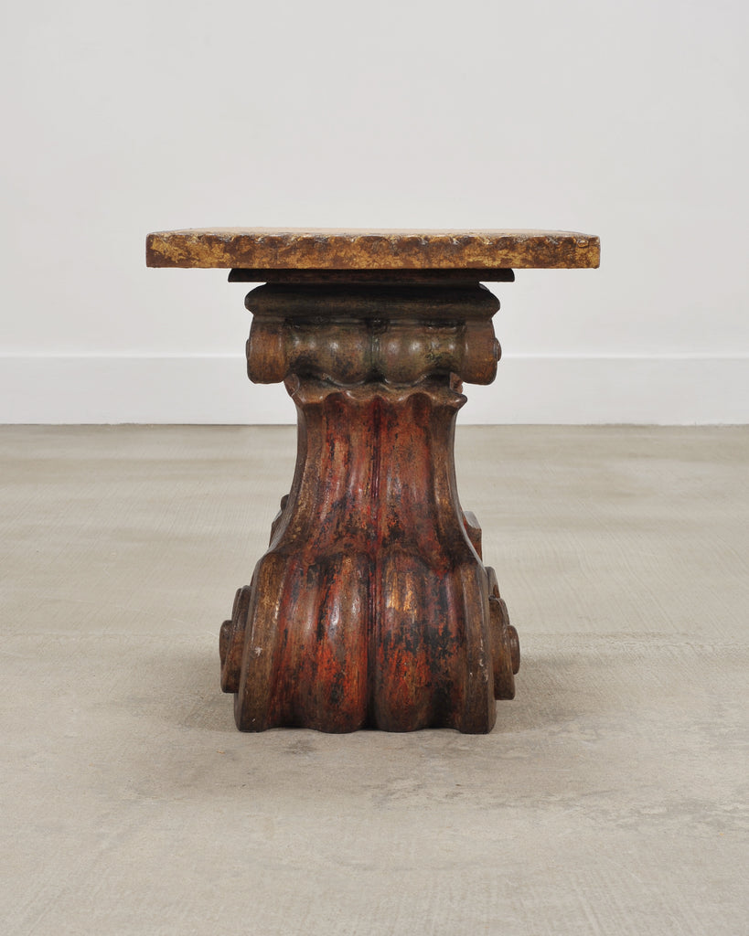 Italian Baroque Carved Gilt Fragment Pedestal Drink Table