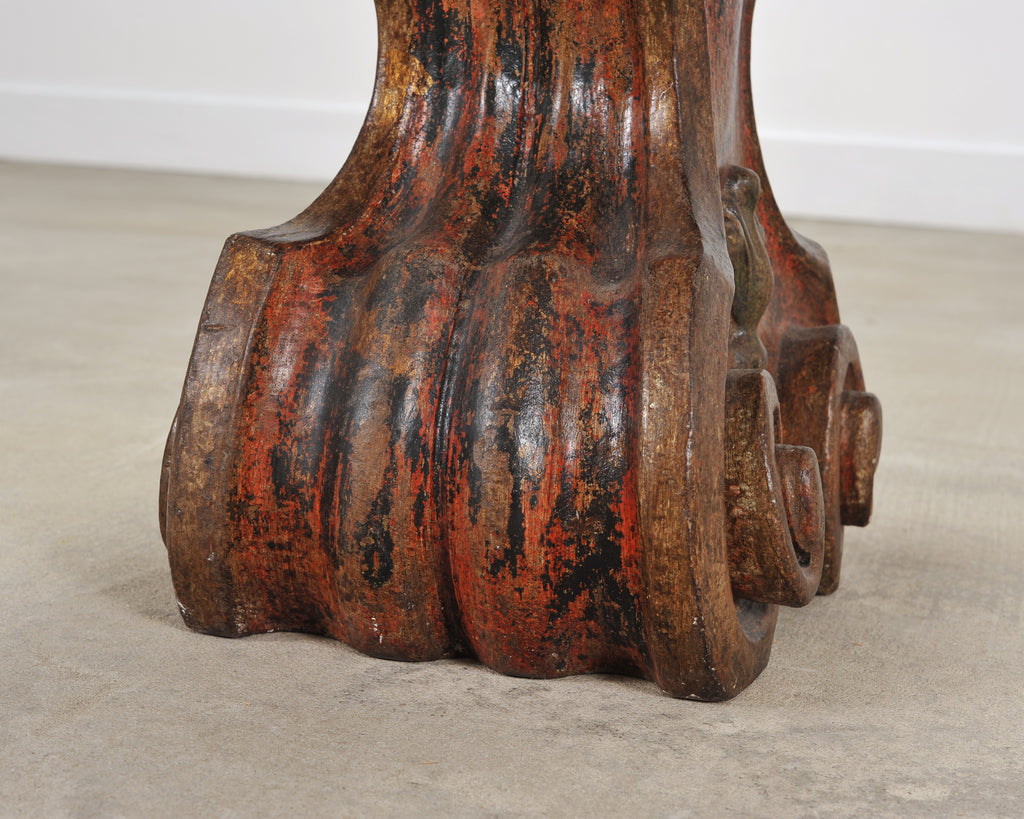 Italian Baroque Carved Gilt Fragment Pedestal Drink Table