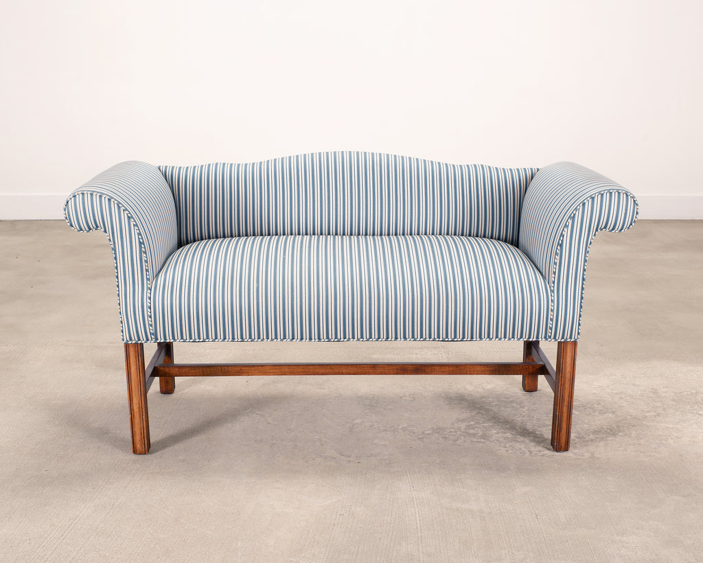 Georgian Chippendale Style Mahogany Upholstered Window Bench