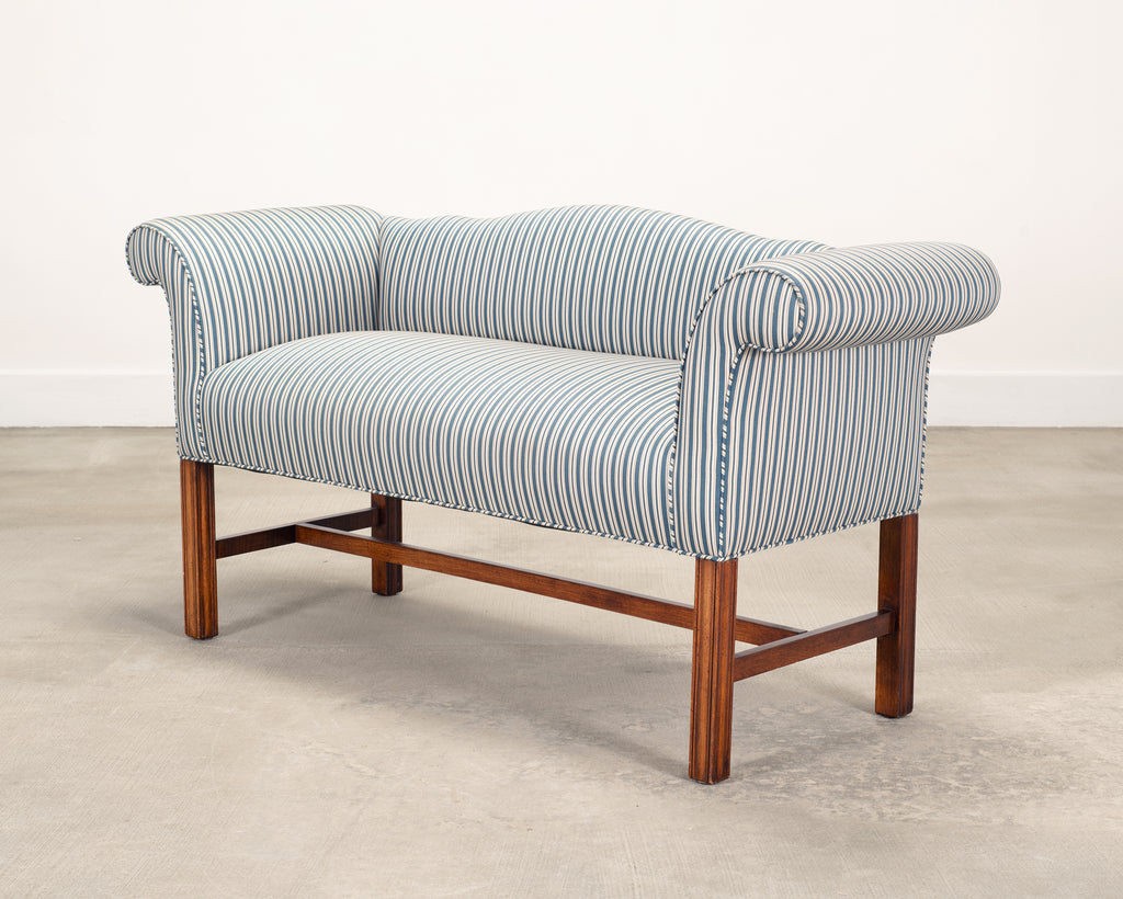 Georgian Chippendale Style Mahogany Upholstered Window Bench