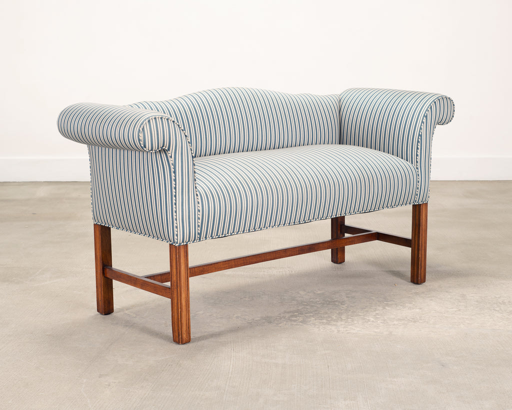 Georgian Chippendale Style Mahogany Upholstered Window Bench