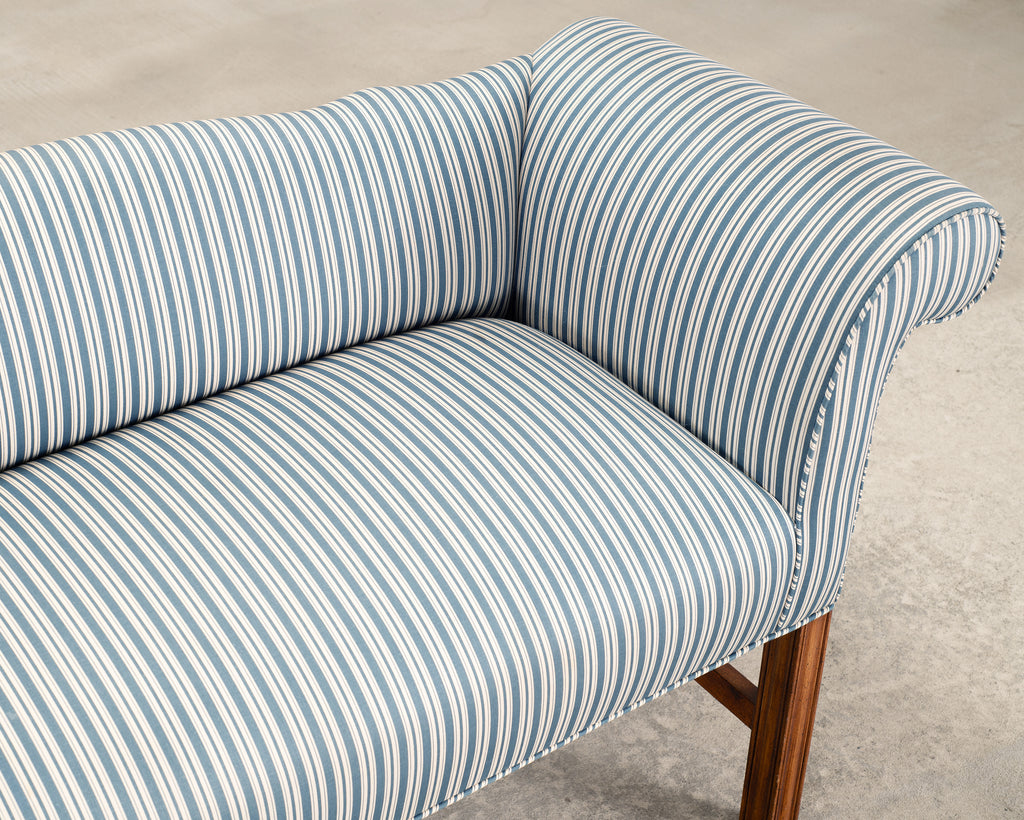 Georgian Chippendale Style Mahogany Upholstered Window Bench