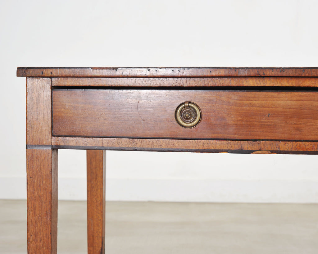 19th C. English Regency Bow Front Side Table or Small Desk