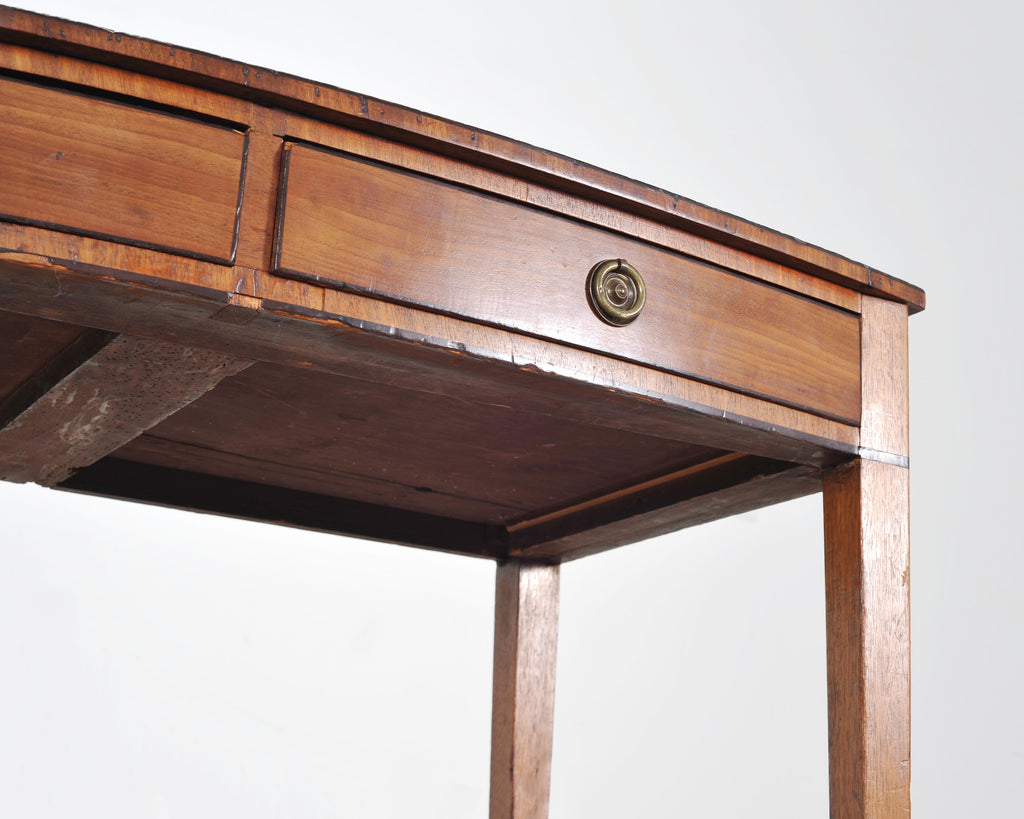 19th C. English Regency Bow Front Side Table or Small Desk