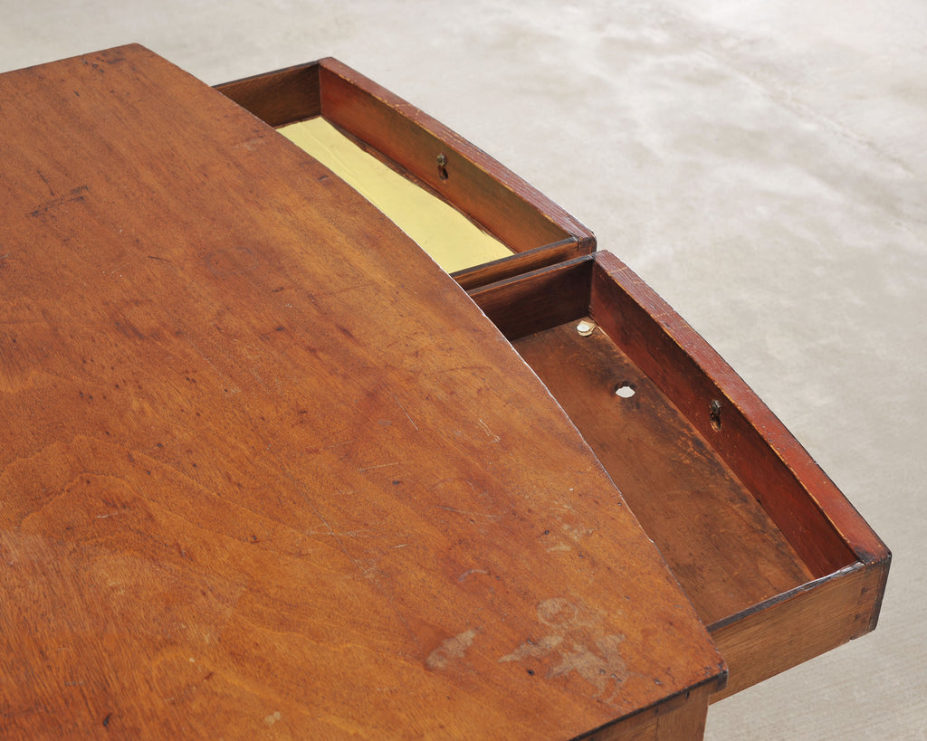 19th C. English Regency Bow Front Side Table or Small Desk