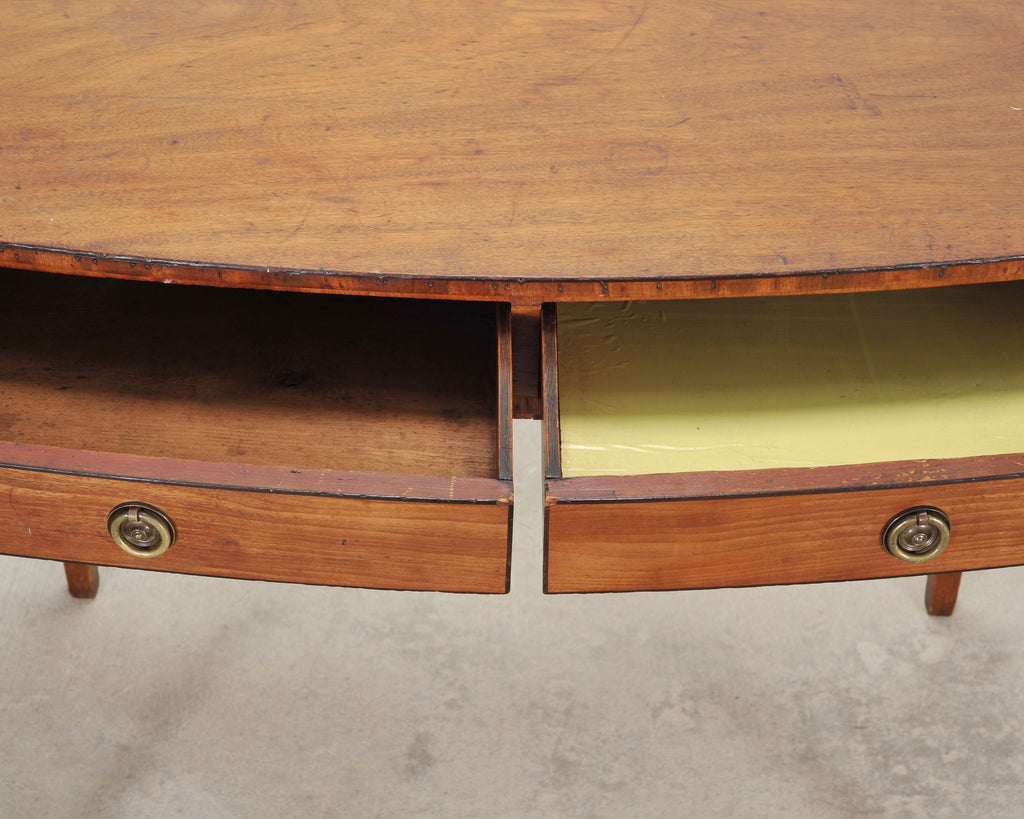 19th C. English Regency Bow Front Side Table or Small Desk