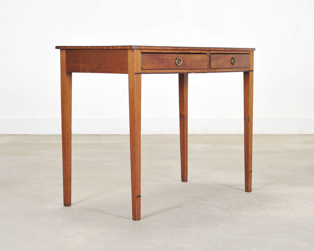 19th C. English Regency Bow Front Side Table or Small Desk