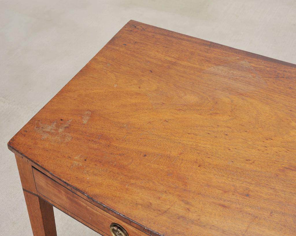 19th C. English Regency Bow Front Side Table or Small Desk