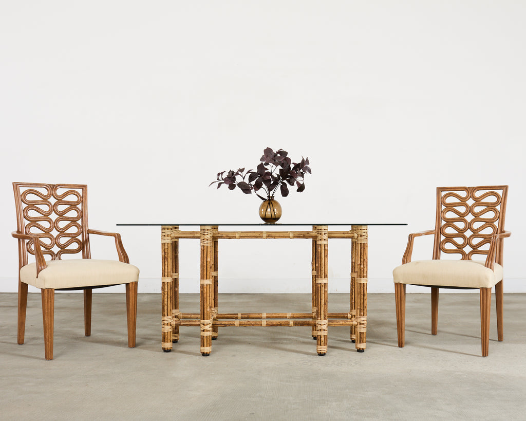 Pair of Dessin Fournir Ribbon-Back Oak Dining Armchairs