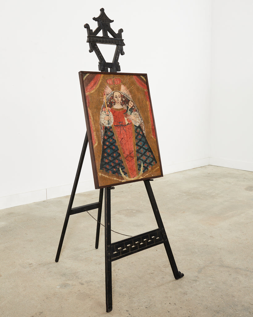 Spanish Colonial Cuzco School Madonna Virgin Mary Painting