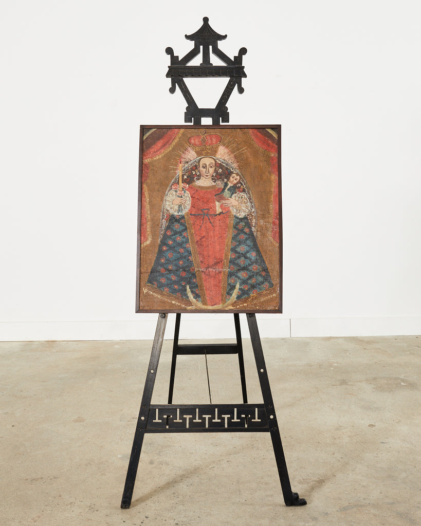 Spanish Colonial Cuzco School Madonna Virgin Mary Painting