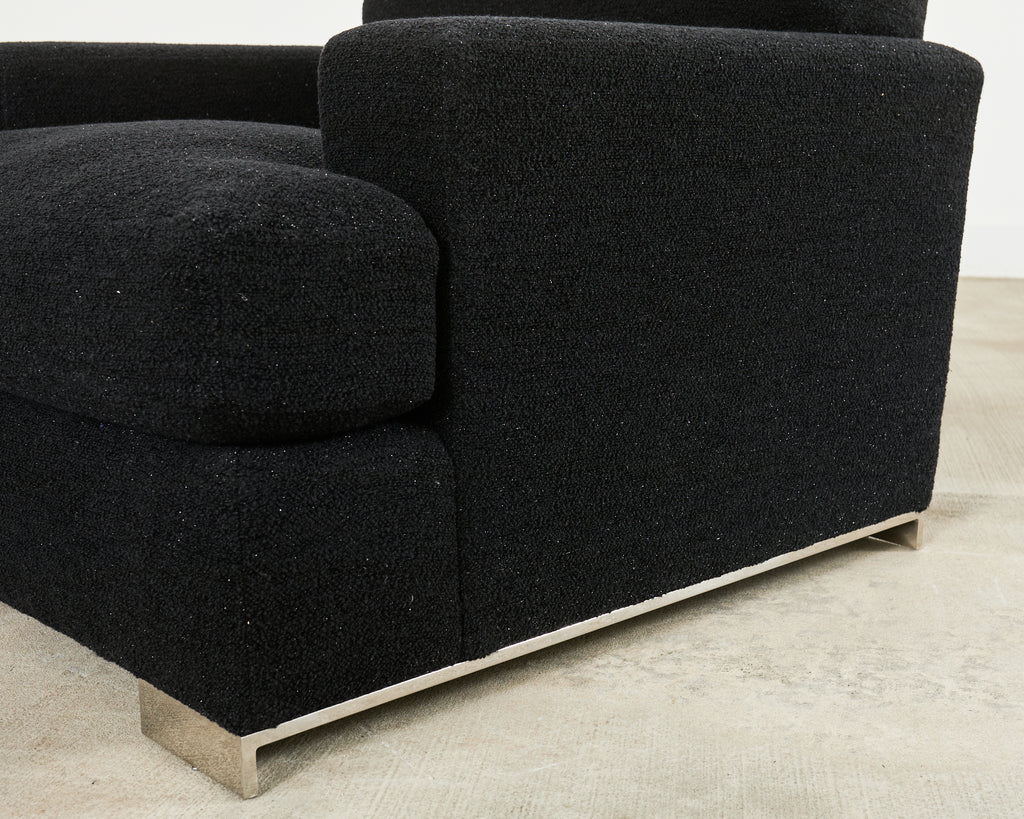 Ralph Lauren Pryce Club Chair Polished Steel Sled Feet