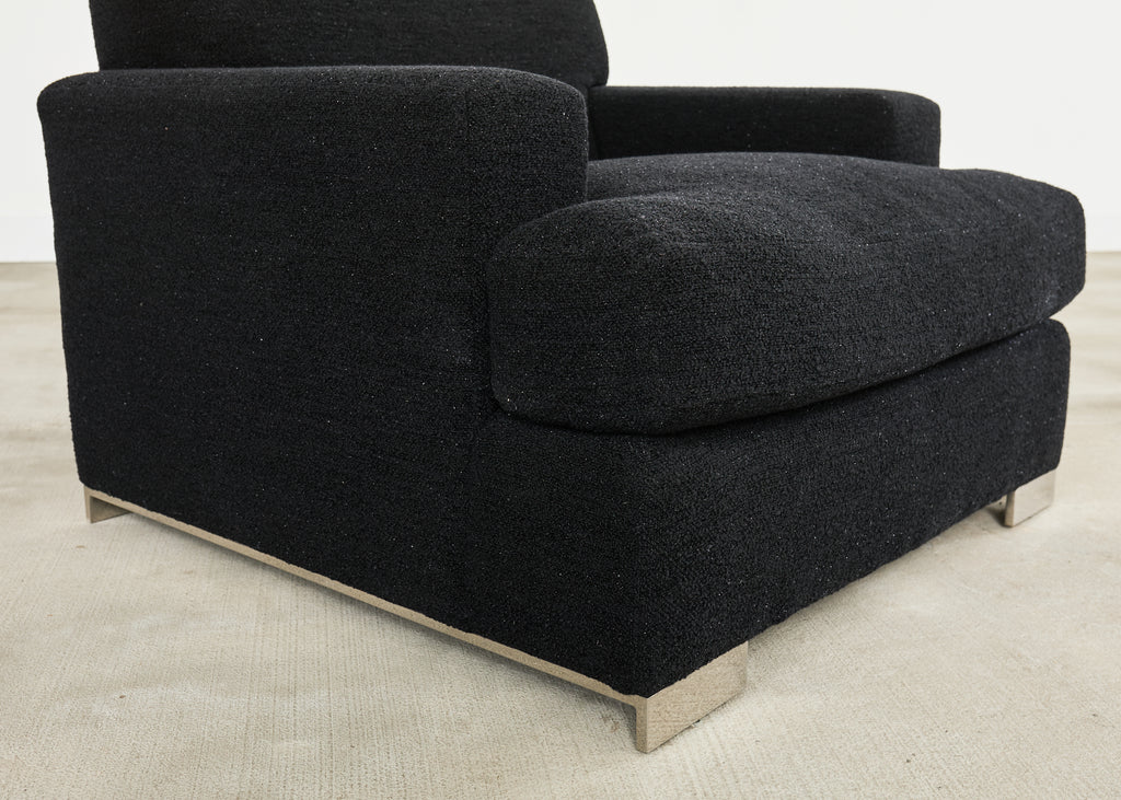 Ralph Lauren Pryce Club Chair Polished Steel Sled Feet