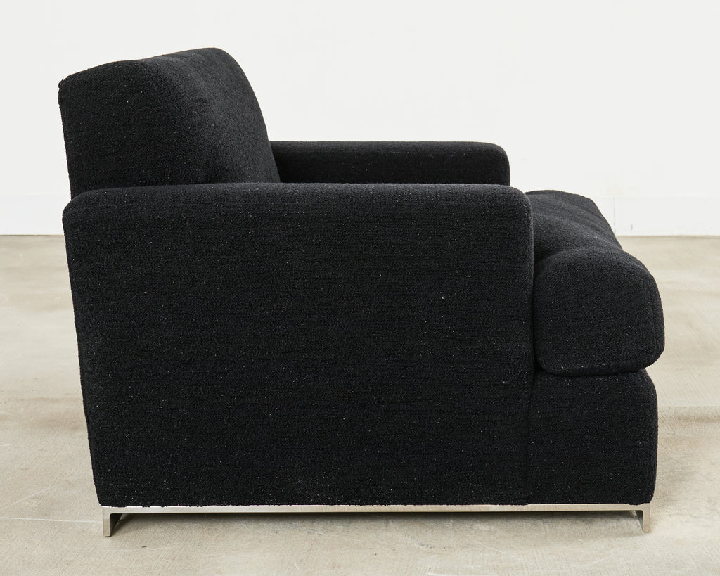 Ralph Lauren Pryce Club Chair Polished Steel Sled Feet